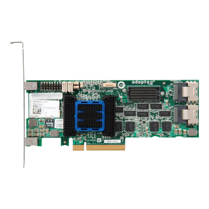 RAID-контроллер Adaptec ASR-6805 (PCI-E v2  x8, LP) KIT (SAS 6G, RAID 0,1,10 (SAS 6G, RAID 0,1,10,5,6,50,8port(int2*SFF8087), 512Mb onboard,Каб.(2шт#2