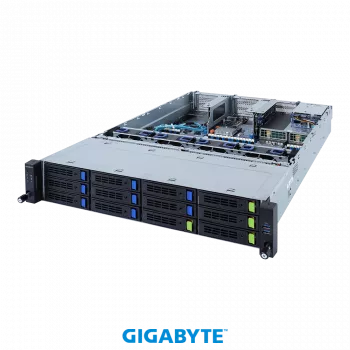 Платформа Gigabyte 2U R282-3C1, До двух процессоров Intel  Xeon Scalable Gen3, DDR4, 8x3,5"/2,5" SATA/SAS, 4x3.5"/2,5 SATA/SAS/Gen4 NVMe, 2x1000Base-T