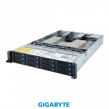 Платформа Gigabyte 2U R282-Z90, До двух процессоров AMD EPYC 7003, DDR4, 8x3,5"/2,5" SATA/SAS, 4x3.5"/2,5 SATA, 2x1000Base-T