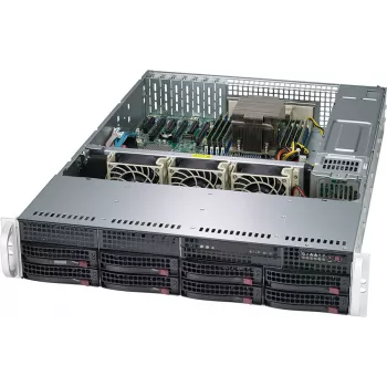 Платформа Supermicro 2U AS-2013S-C0R, До одного процессора AMD Epyc 7002, DDR4, 8x3.5" SAS/SATA HDD, 2x1GBase-T