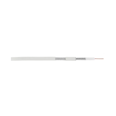 Кабель NETLAN коаксиальный, RG-6 (75 Ом), одножильный, CCS (омедненная сталь), внутренний, PVC нг(A), белый, 100м
