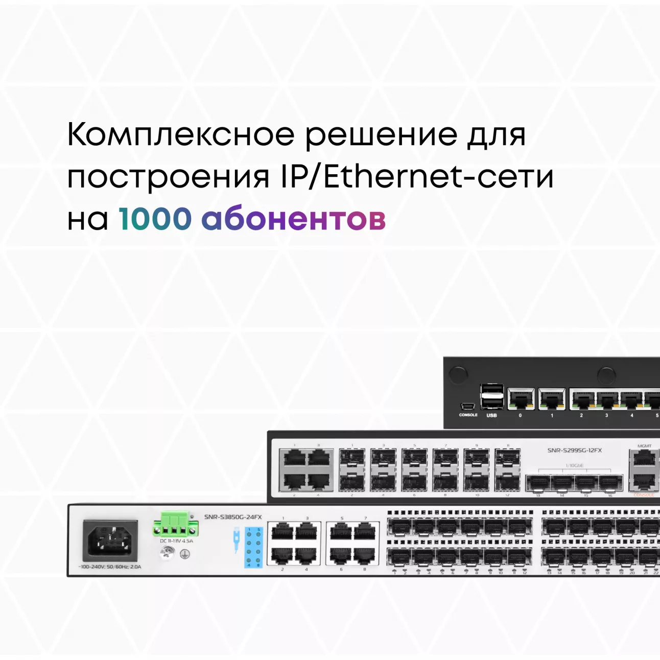 Комплексное решение для построения IP/Ethernet-сети на 1000 абонентов
