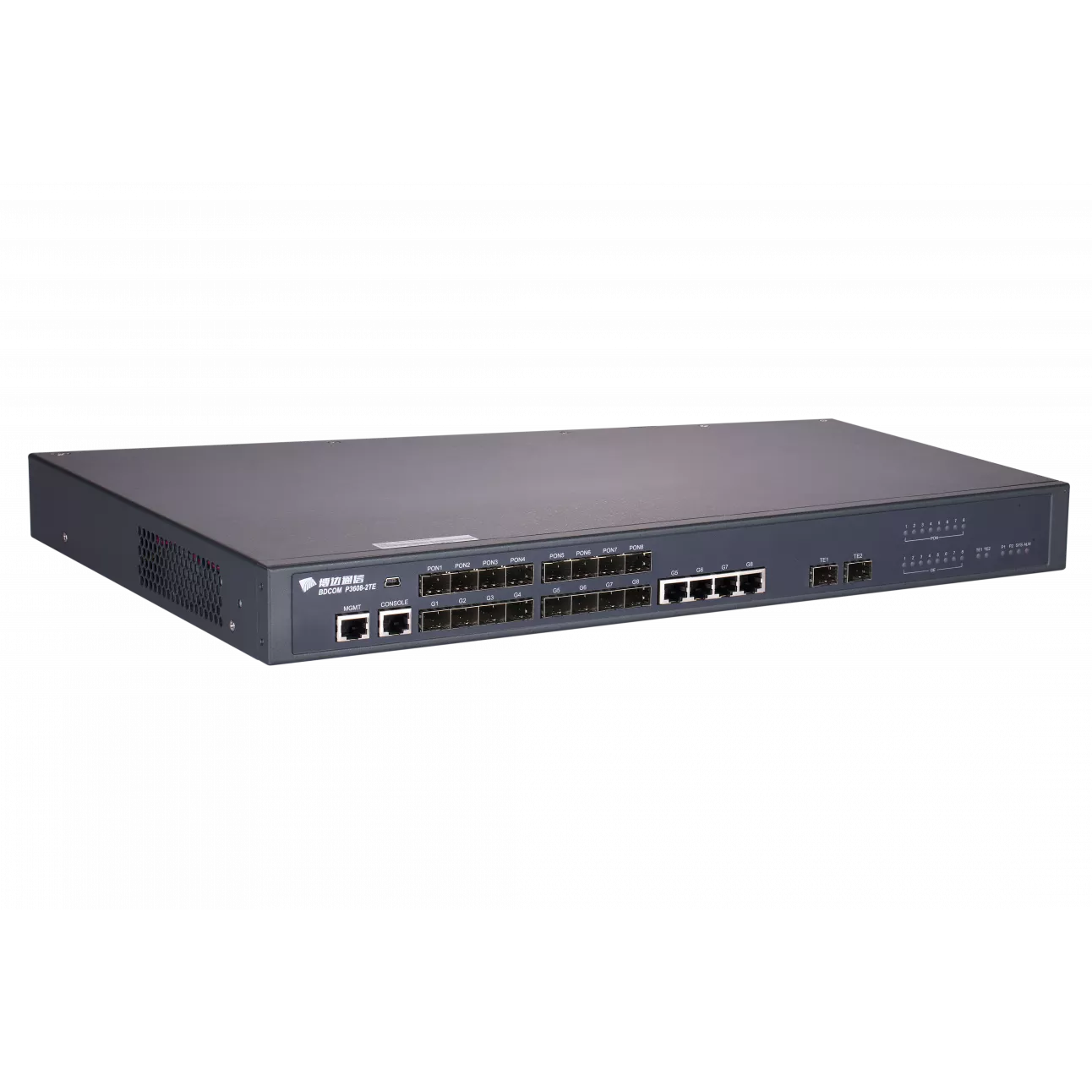 OLT BDCOM 3608B с 8 портами GEPON (SFP), 4 комбо-портами, 4хSFP, 2 SFP+, 2 БП АC
