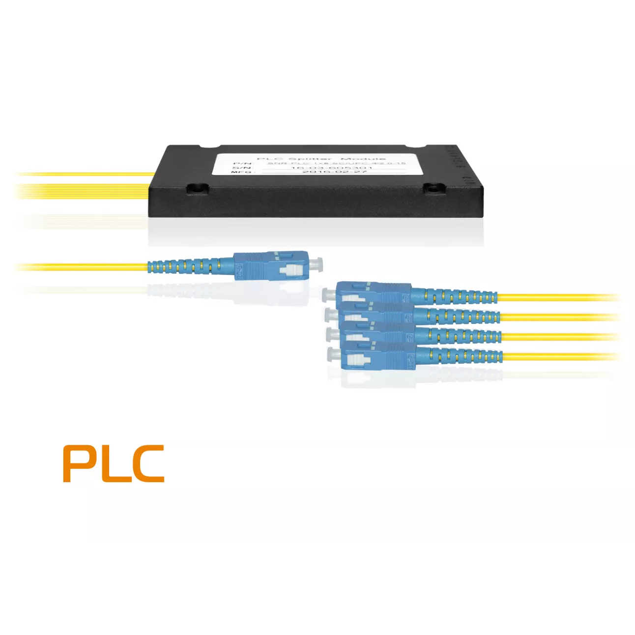 Делитель оптический планарный SNR-PLC-1x4, корпус, разъемы SC/UPC