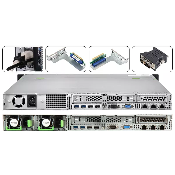 Сервер Fujitsu PRIMERGY RX100S8, 1 процессор Xeon E3-1220v3 3.10GHz, 8GB DRAM, 2*1TB SATA HDD