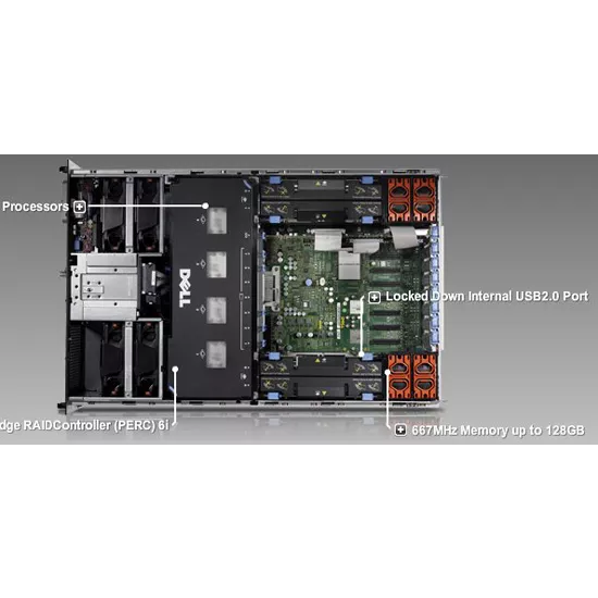 Сервер Dell PowerEdge R900, 4 процессора Intel Xeon 6C E7450 2.4GHz, 64GB DRAM, 2x146GB SAS