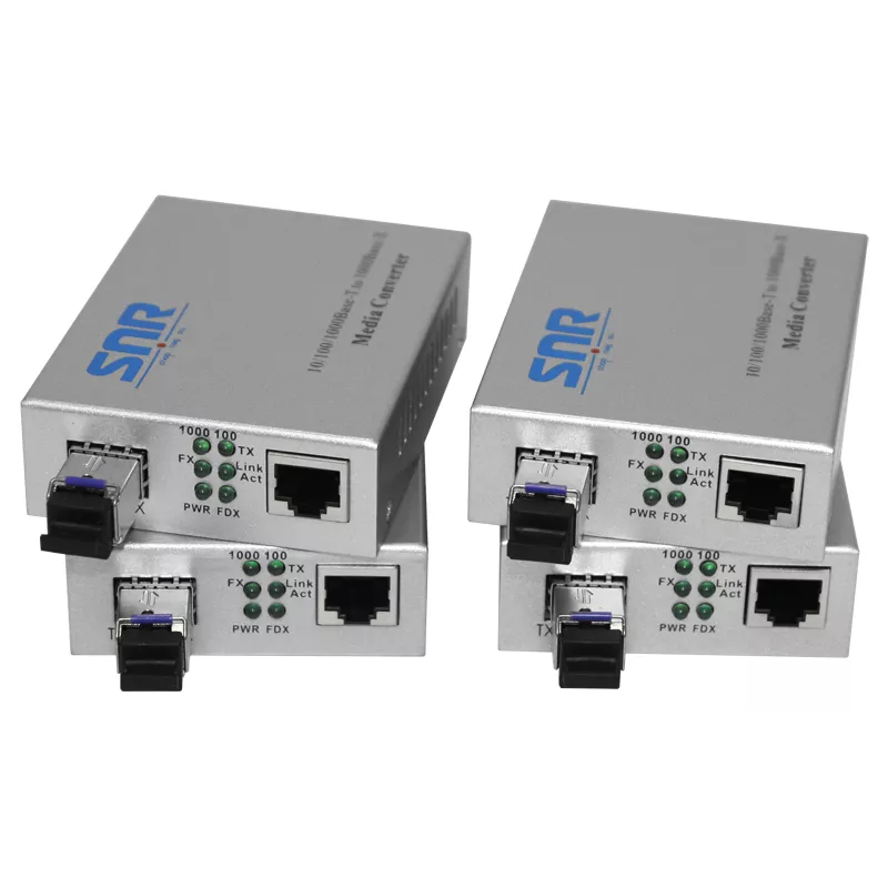 Медиаконвертер SNR-1000A-WDM-03(4) 10/100/1000-Base-T / 1000Base-FX, WDM, 1310nm , до 3км. 4шт. в упаковке