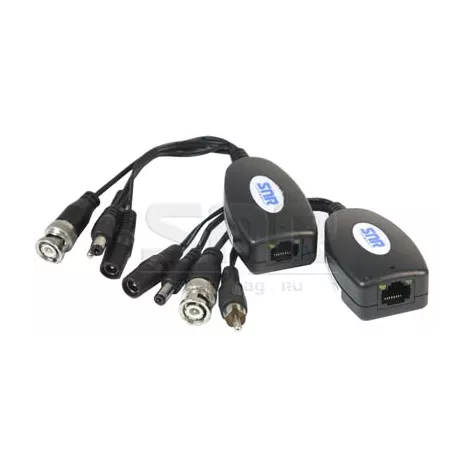 Приемопередатчик видео и аудио сигналов, питания по витой паре SNR-B-P1VPA пассивный 1-канальный(пара)