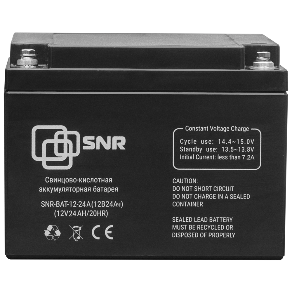 Свинцово-кислотный аккумулятор 12 В 24 Ач (SNR-BAT-12-24-GP)  по .