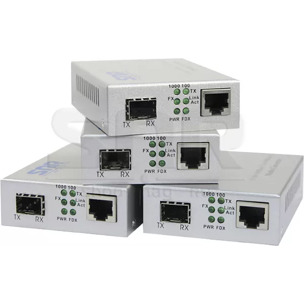 Медиаконвертер 10/100/1000-Base-T / 1000Base-FX с SFP-портом, 4шт. в упаковке