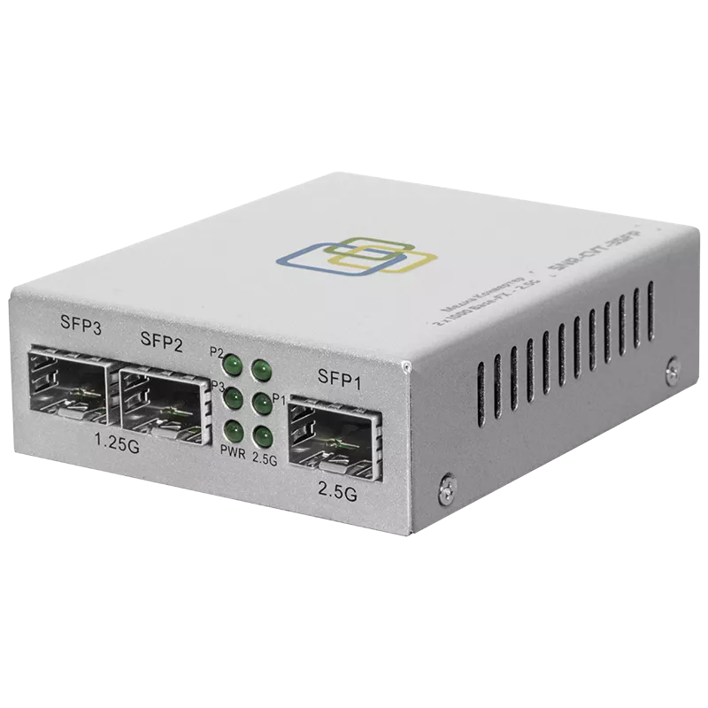 Медиаконвертер  Ethernet / TDM, 2*1.25G / 2.5G, 3 SFP-порта