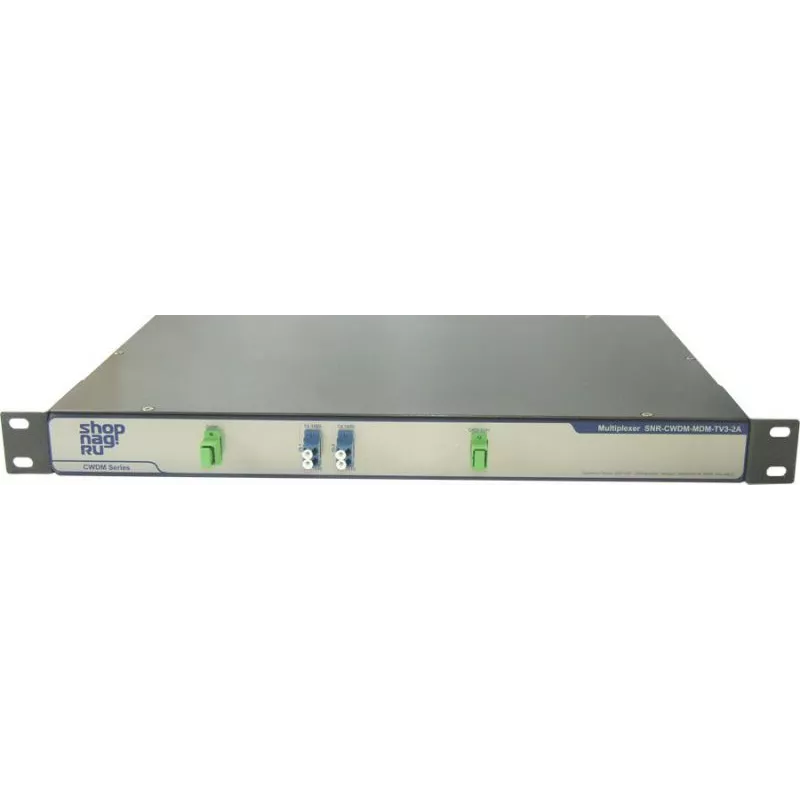 Мультиплексор-Демультиплексор одноволоконный SNR-CWDM-MDM-TV3-2A, 2-канальный+ TV 1310 канал