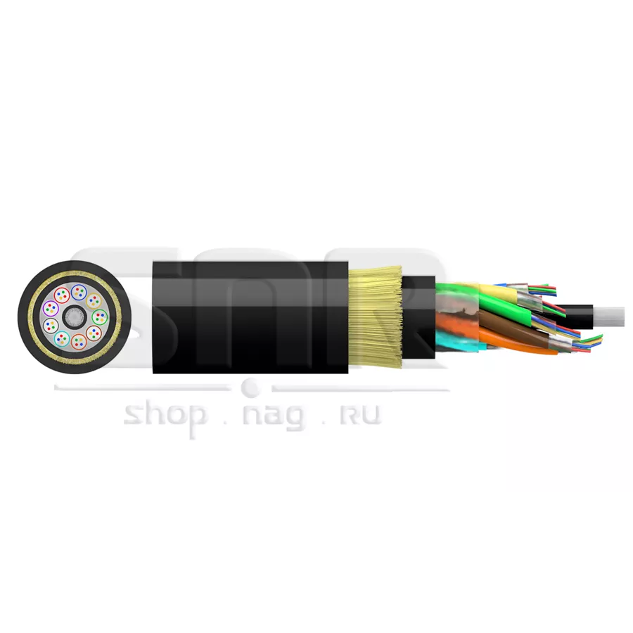 Кабель оптический самонесущий ADSS (диэлектрический), 144 волокна, до 150м (9кН)