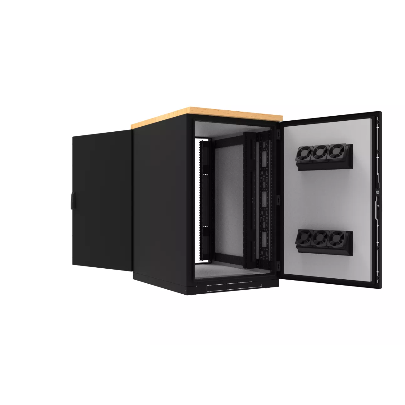 Шкаф напольный звукоизолированный 12U глубина 1000мм (охлаждение, контроль климата)