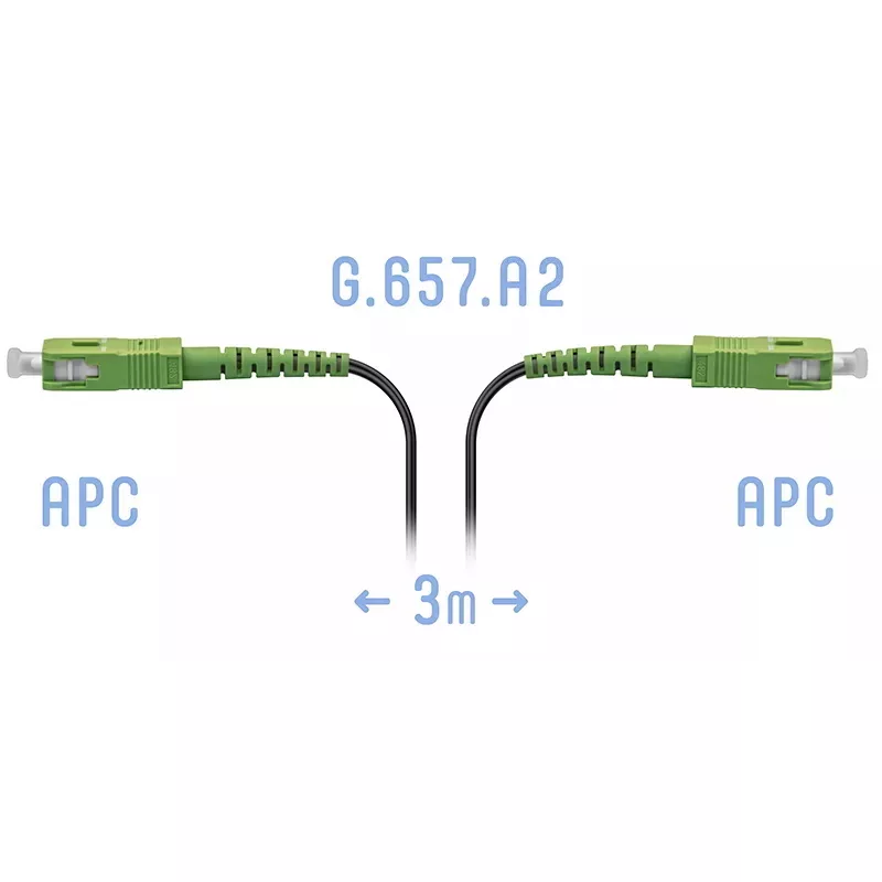 Патчкорд оптический FTTH SC/APC, кабель 604-02-01, 3 метра