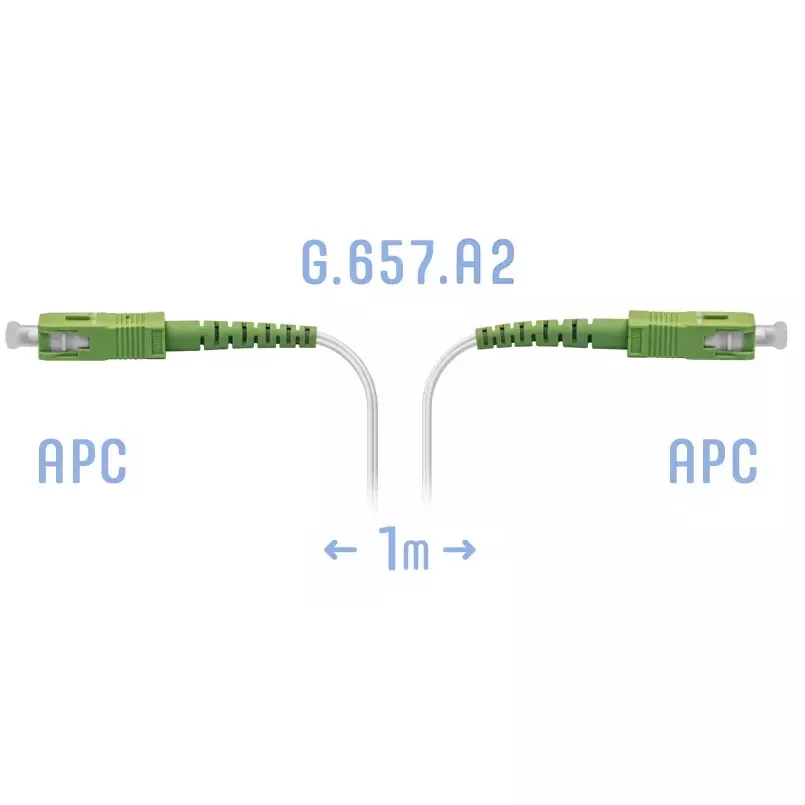 Патчкорд оптический FTTH SC/APC, кабель 604-02-01W, 1 метр