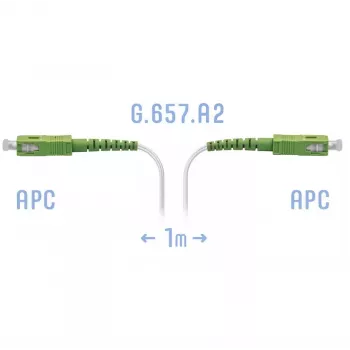 Патчкорд оптический FTTH SC/APC, кабель 604-02-01W, 1 метр