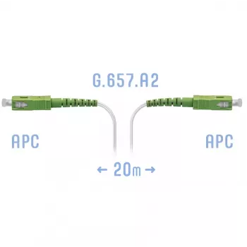 Патчкорд оптический FTTH SC/APC, кабель 604-02-01W, 20 метров