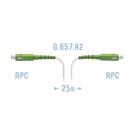 Патчкорд оптический FTTH SC/APC, кабель 604-02-01W, 25 метров