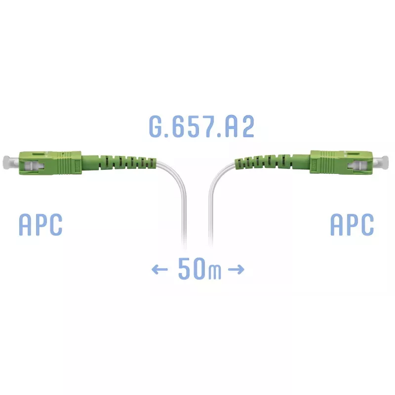 Патчкорд оптический FTTH SC/APC, кабель 604-02-01W, 50 метров