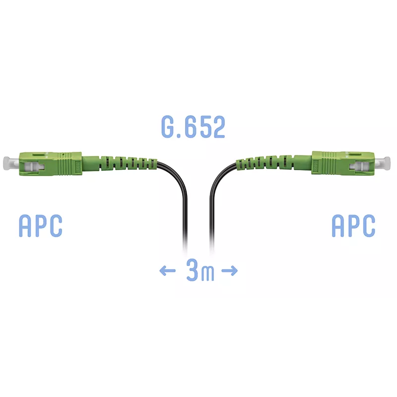 Патчкорд оптический FTTH SC/APC, кабель 604-12-01, 3 метра