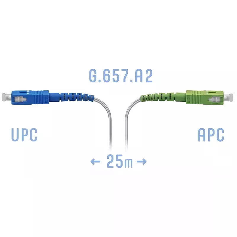 Патчкорд оптический FTTH SC/APC-SC/UPC, кабель 604-02-01W, 25 метров