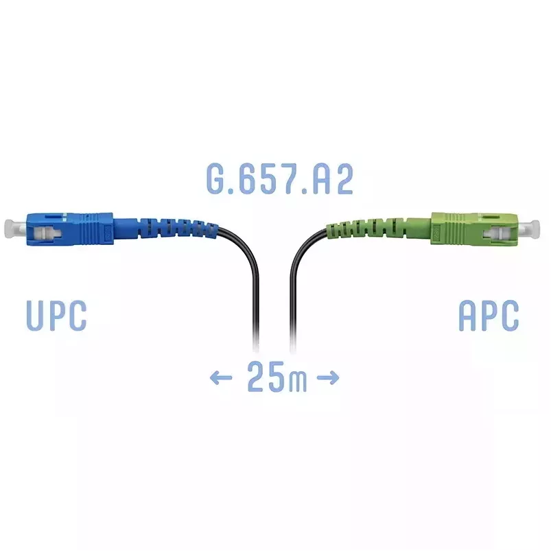 Патчкорд оптический FTTH SC/APC-SC/UPC, кабель 604-03-01, 25 метров