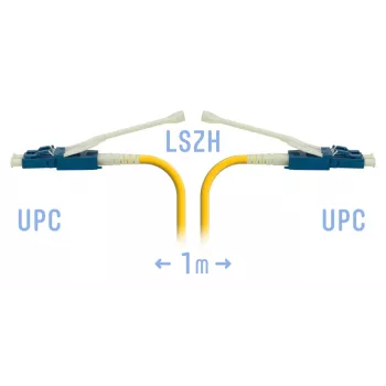 Патчкорд оптический LC/UPC SM Duplex (HD) 1 метр, волокно G.657.A1