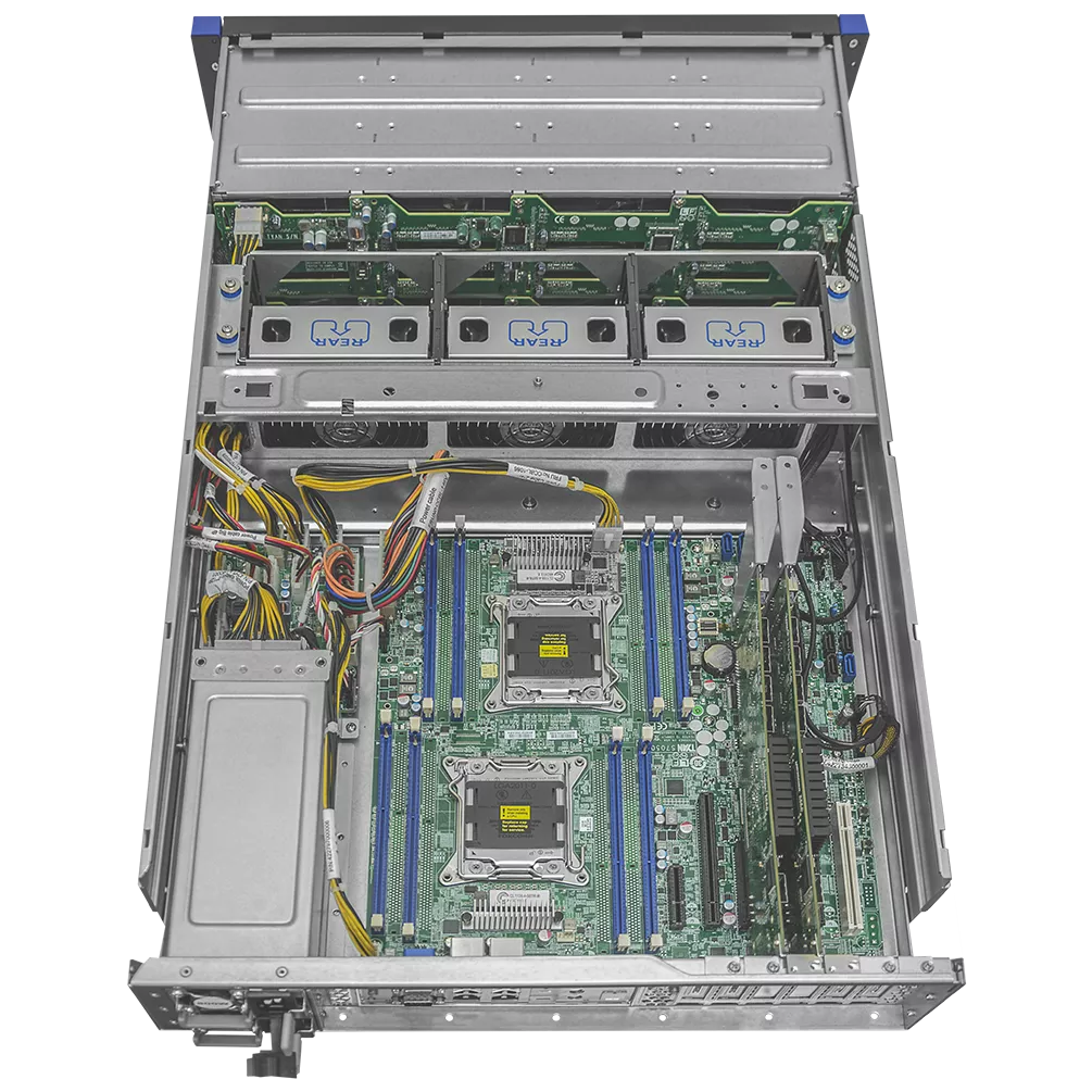 Серверная платформа SNR-SR36H, 4U, Е5-2600v2, DDR3, 36xHDD 2,5"/3,5", резервируемый БП