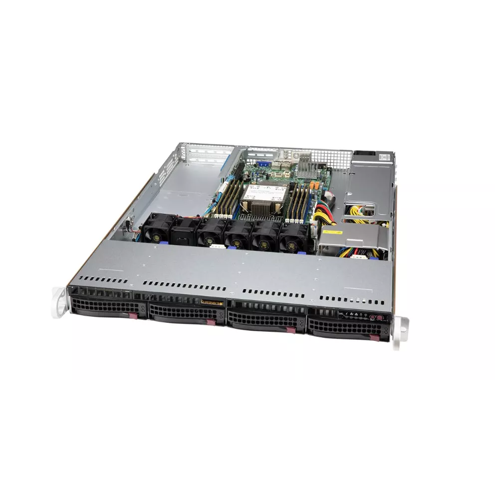 Платформа Supermicro 1U SYS-510P-WT, До одного процессора Intel  Xeon Scalable, DDR4, 4x3,5" HDD SATA, 2x10GBase-T
