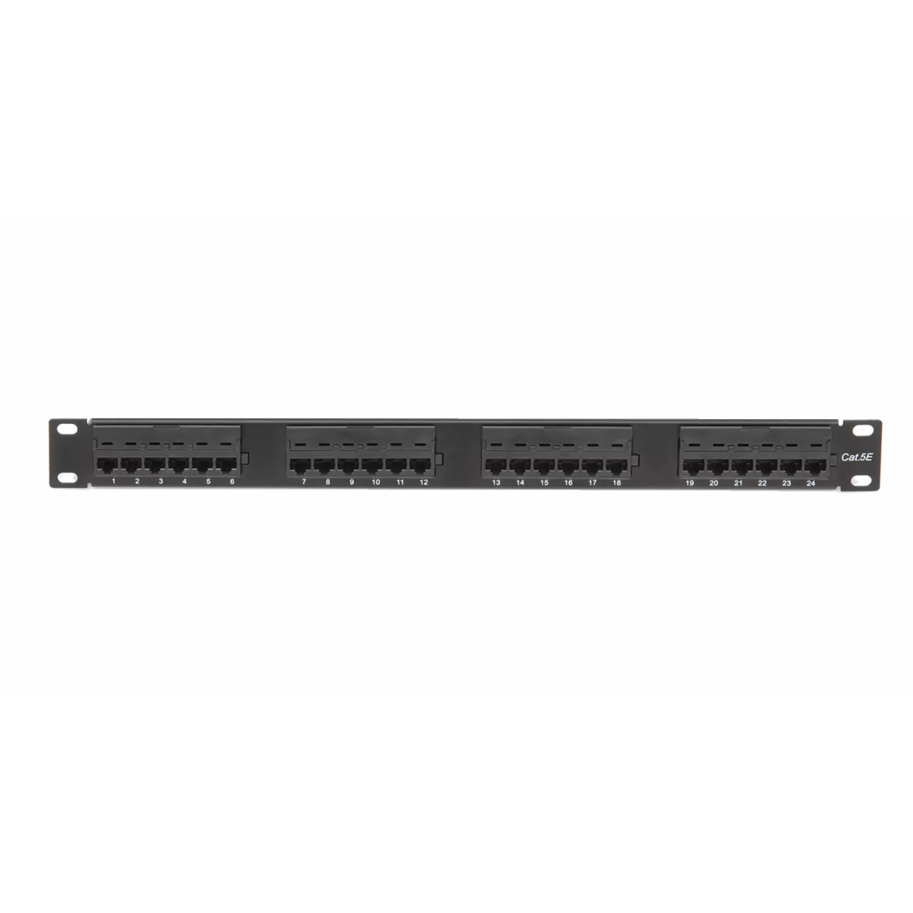 Коммутационная панель ULAN 19", 1U, 24 порта, Кат.5e (Класс D), 100МГц, RJ45/8P8C, 110, T568A/B, неэкранированная, черная