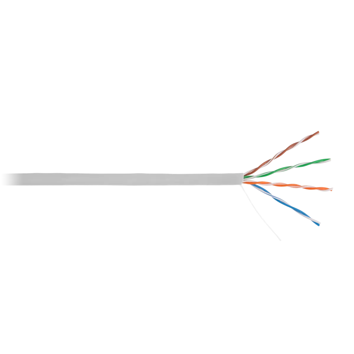 Кабель ULAN U/UTP 4 пары, Кат.5e, 100МГц, одножильный, BC (чистая медь), внутренний, PVC нг(B), серый, 305м