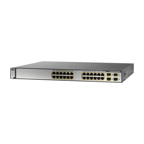 Коммутатор Cisco Catalyst WS-C3750G-24PS-S (некондиция, не работает Poe на портах 1-4)